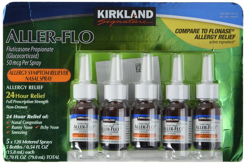 KIRKLAND SIGNATURE Kirkland AllerFlo Fluticasone Propionate Glucorticoid 054 Fl Oz Pack of 5 - Image 1
